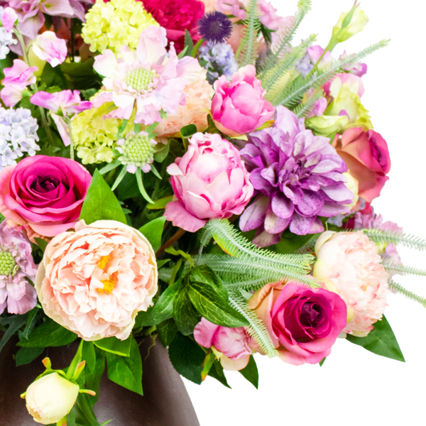 Pink and Purple Mixed Flower Arrangement by Silk By Design