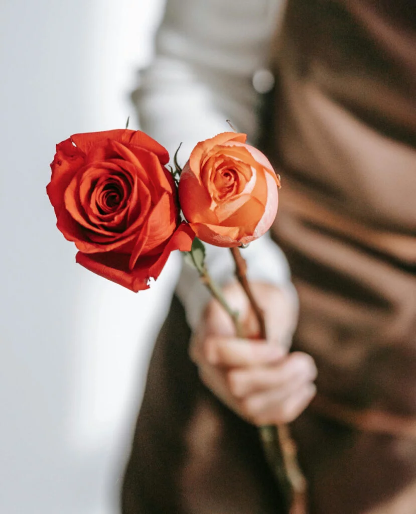 Select artificial flower stems for arrangements